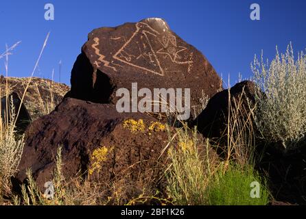 Petroglyph in Rinconada Canyon, Petroglyph National Monument, New Mexico Stockfoto