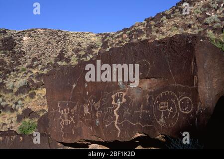 Petroglyph in Rinconada Canyon, Petroglyph National Monument, New Mexico Stockfoto