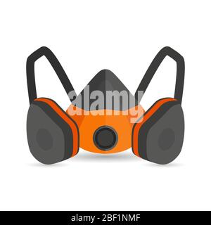 Atemschutzmaske auf weißem Hintergrund. Persönliche Schutzausrüstung. Isoliertes Objekt Stock Vektor