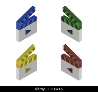 Clapperboard Symbol in Vektor auf weißem Hintergrund dargestellt Stock Vektor