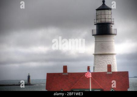 Portland Head Light und RAM Island Ledge Light Stockfoto