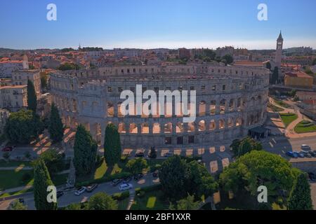 Arena antiken römischen Amphitheater in Pula Stockfoto