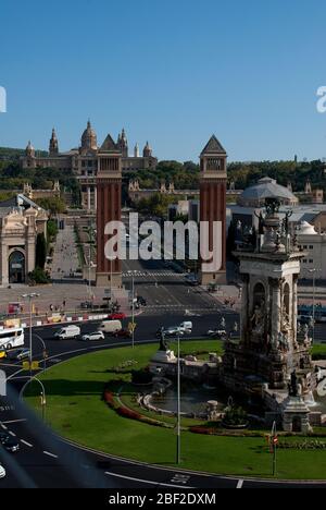 Venetian Towers Placa Espanya/ Plaza de Espana, Sants Montjuic, Barcelona, Spanien Stockfoto