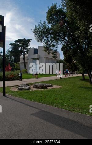 Architektur der 1970er Jahre Museum der Betonkunst Fundacio Joan Miro Gebäude, Barcelona, Spanien von Lluis Sert Stockfoto