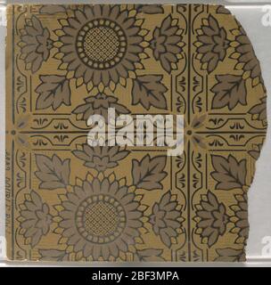 Seitenwand-Probe. Fragmentarische Tapeten aus dem Musterbuch, inklusive ästhetischer und anglo-japanischer Motive.72 Seiten mit Mustern. Stockfoto