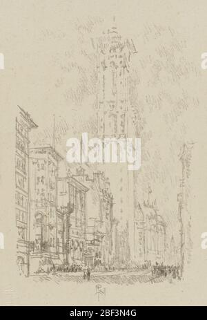 The Times Building aus Portfolio Lithografien von New York im Jahr 1904. Stockfoto