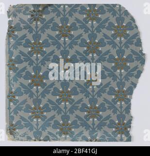 Seitenwand-Probe. Fragmentarische Tapeten aus dem Musterbuch, inklusive ästhetischer und anglo-japanischer Motive.72 Seiten mit Mustern. Stockfoto