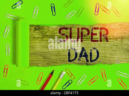 Text Zeichen angezeigt Super Papa. Business Foto präsentieren Kinder Idol und super hero eine Inspiration zu suchen Stockfoto