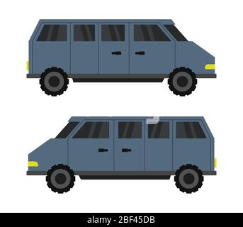 Minibus-Symbol in Vektor auf weißem Hintergrund dargestellt Stock Vektor