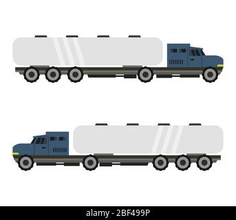 LKW-Symbol für Milchbehälter im Vektor auf weißem Hintergrund dargestellt Stock Vektor
