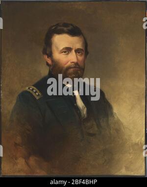 Ulysses S. Grant. Geboren Point Pleasant, OhioKünstler Samuel Bell Waugh malte dieses Porträt von Ulysses S. Grant nur wenige Tage, nachdem er der Nation achtzehnten Präsidenten wurde. Stockfoto