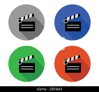 Clapperboard Symbol in Vektor auf weißem Hintergrund dargestellt Stock Vektor