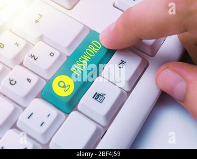 Kennwort für Handschrift. Konzeptionelle Foto geheimen Wortsatz muss verwendet werden, um Zugang zu Ort oder Netzwerk Stockfoto