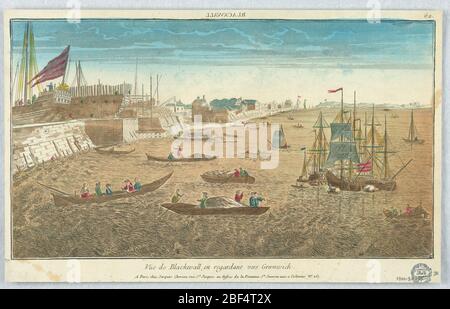 PEEPshow Vue de Blackwall en Regardant vers Greenwich 62. PEEP-Show-Druck Stockfoto