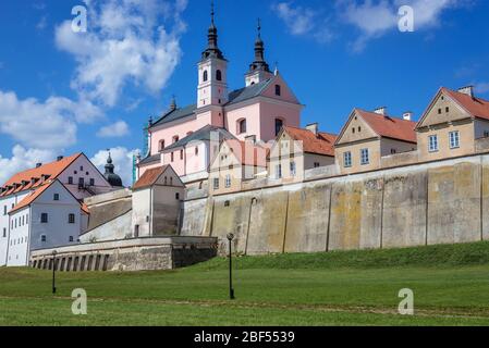 Alte Monks Hermitage und Unbefleckte Empfängniskirche im Kloster Post Camaldolese in Wigry Dorf im Kreis Suwalki, in der Wojewodschaft Podlaskie, Polen Stockfoto