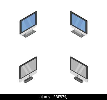 pc-Monitor-Symbol in Vektor auf weißem Hintergrund dargestellt Stock Vektor