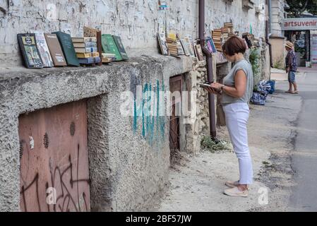 Straßenbuchverkauf in Chisinau, Hauptstadt der Republik Moldau Stockfoto