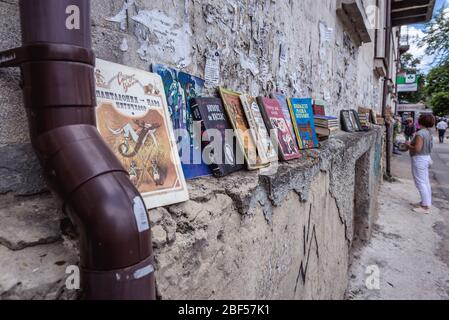 Bücher zum Verkauf in Chisinau, Hauptstadt der Republik Moldau Stockfoto