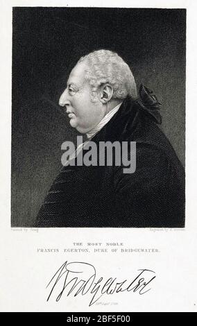 FRANCIS EGERTON, 3. Duke of Bridgewater (1736-1803) englischer Pionier des Kanalbaus Stockfoto