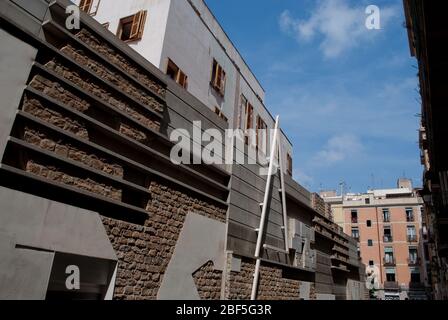 Architektur der 1990er Jahre Alter und neuer Markt Santa Caterina, Barri Gotic, Ciutat Vella, Barcelona, Spanien EMBT Architekten Enric Miralles Benedetta Tagliabue Stockfoto