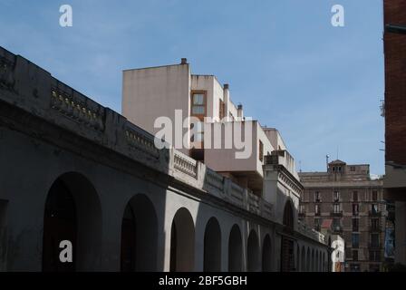 Architektur der 1990er Jahre Alter und neuer Markt Santa Caterina, Barri Gotic, Ciutat Vella, Barcelona, Spanien EMBT Architekten Enric Miralles Benedetta Tagliabue Stockfoto