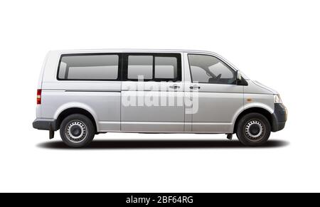 Deutsche Minibus Seitenansicht isoliert auf weiß Stockfoto