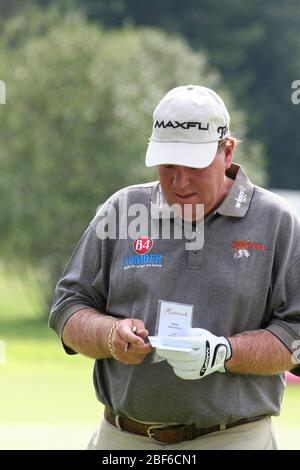 Der legendäre PGA Tour Spieler John Daly spielt Golf in Stockholm / Schweden, Arlandastad, Golfplatz, august 2007. Stockfoto