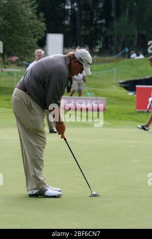 Der legendäre PGA Tour Spieler John Daly spielt Golf in Stockholm / Schweden, Arlandastad, Golfplatz, august 2007. Stockfoto