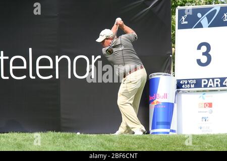 Der legendäre PGA Tour Spieler John Daly spielt Golf in Stockholm / Schweden, Arlandastad, Golfplatz, august 2007. Stockfoto