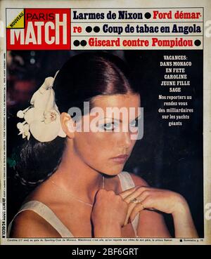 Titelseite der französischen Nachrichten- und Volkszeitschrift Paris-Match, Nr. 1320, Prinzessin Caroline von Monaco, 1974, Frankreich Stockfoto