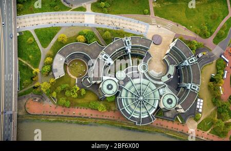 landtag NRW in Düsseldorf, 23.04.2016, Luftaufnahme, Deutschland, Nordrhein-Westfalen, Niederrhein, Düsseldorf Stockfoto