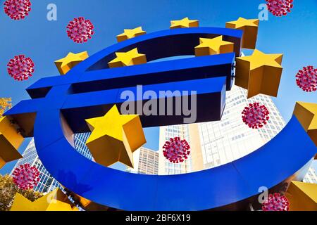 Euro-Skulptur im Euro-Turm in Frankfurt/Main, Komponieren, Deutschland, Hessen, Frankfurt am Main Stockfoto