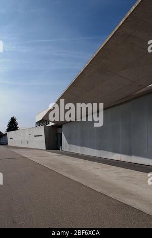 Vitra Feuerwehr Stahlbeton Dekonstruktivistische Architektur Vitra Campus Deutschland Zaha Hadid Stockfoto