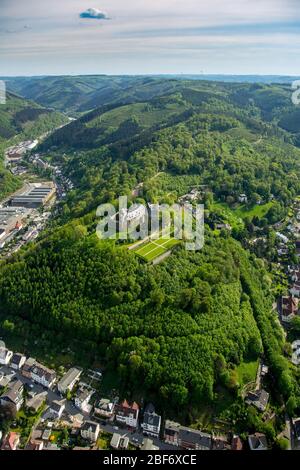 , Burg Hohenlimburg in Hagen-Hohenlimburg, 09.05.2016, Luftaufnahme, Deutschland, Nordrhein-Westfalen, Ruhrgebiet, Hagen Stockfoto