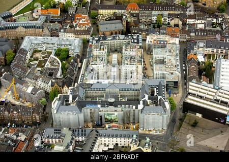 , Baustelle der neuen Wohnanlage Andreasquartier an der Mühlenstraße in Düsseldorf, 23.04.2016, Luftaufnahme, Deutschland, Nordrhein-Westfalen Stockfoto