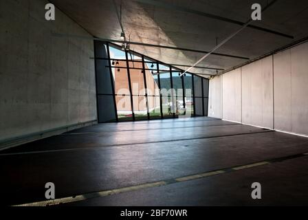 Vitra Feuerwehr Stahlbeton Dekonstruktivistische Architektur Vitra Campus Deutschland Zaha Hadid Stockfoto