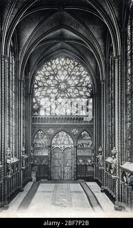 Vue de la grande rosace de la Sainte chapelle a Paris (Rosette der Heiligen Kapelle in Paris) Carte postale 1910 Collection privee Stockfoto