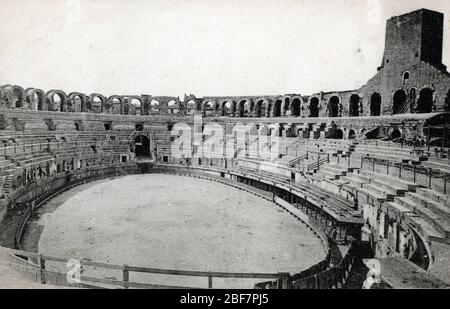 Vue de l'Interieur des arenes de Arles, Bouches du rhone - Postkarte 1910 Ca Privatsammlung Stockfoto