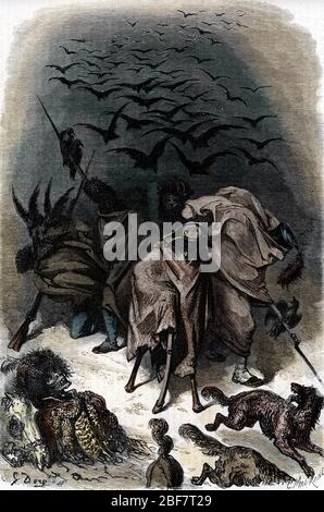 Allegorie de la retraite des francais de Russie en 1812, repli de l'armee napoleonienne de Moscou jusqu'en France, a l'issue de la campagne de Russie Stockfoto