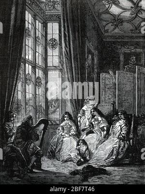 'Les Divertissements au Chateau de Bellevue a l'epoque de Jeanne-Antoinette Poisson, Marquise de Pompadour (1721-1764) Favorit du roi Louis XV a Meud Stockfoto