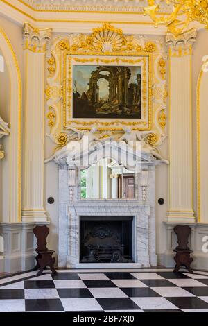 Das Octagon Zimmer, Orleans Haus, Twickenham. Klasse 1 aufgeführt Stockfoto