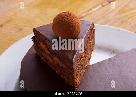 Choclate Stück Kuchen ein glutenfreies Stockfoto