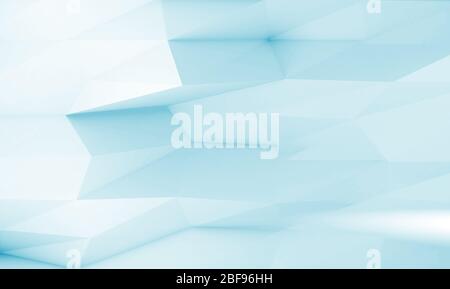 Abstraktes blaues chaotisches polygonales Muster. Minimale Hintergrundstruktur, 3d-Rendering-Illustration Stockfoto