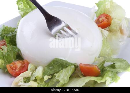 Der Büffelmozzarella aus Kampanien, ein typisch italienisches Produkt Stockfoto