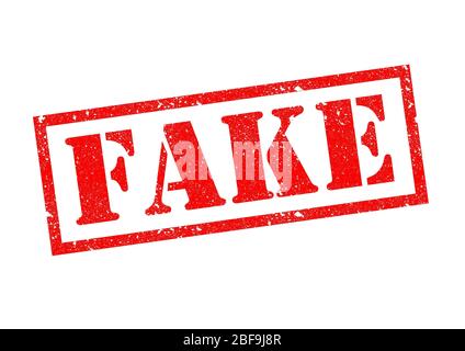 GEFÄLSCHTE Stempel rot auf einem weißen Hintergrund. Stockfoto