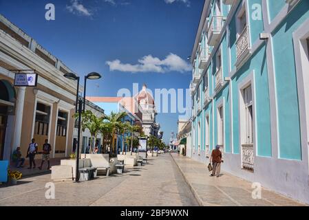 Kolonialarchitektur, Cienfuegos, Kuba Stockfoto