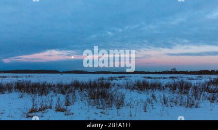 Dämmerung in der Crex Meadows State Wildlife Area im Nordwesten von Wisconsin. Stockfoto