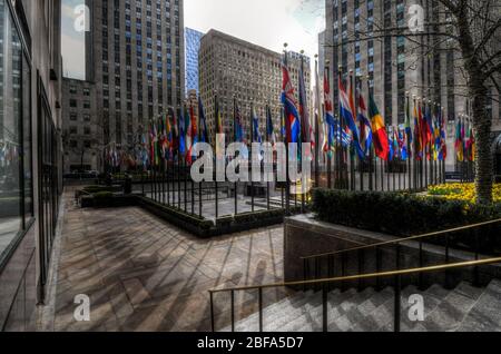 Rockefeller Center in New York City auf PAUSE während Coronavirus COVID-19 Pandemie Stockfoto