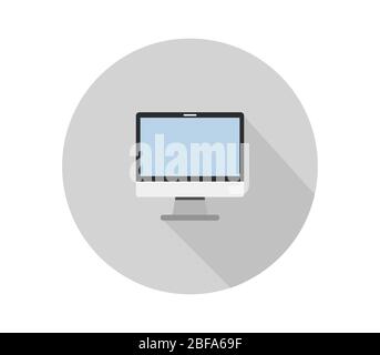 Symbol des Computermonitors in Vektor auf weißem Hintergrund dargestellt Stock Vektor