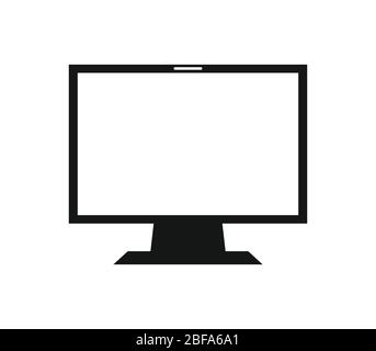 Symbol des Computermonitors in Vektor auf weißem Hintergrund dargestellt Stock Vektor